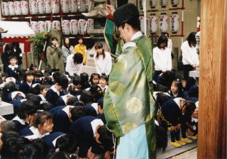 野江水神社　七五三詣の様子